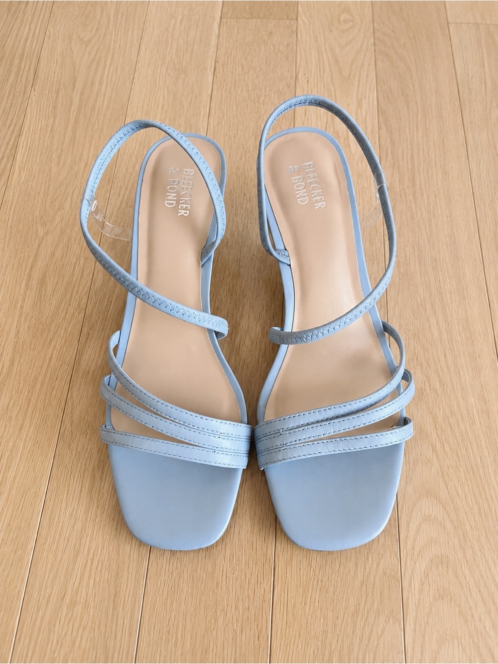 Bleecker & Bond Women’s Blue Strappy Heeled Sandals Size 8.5 NWOT